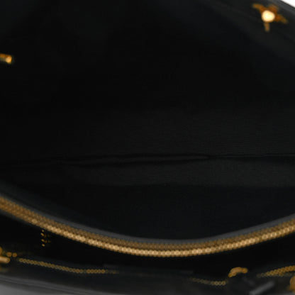 Saint Laurent Lambskin Matelasse Chevron Monogram Shopping Bag Black 5 of 11