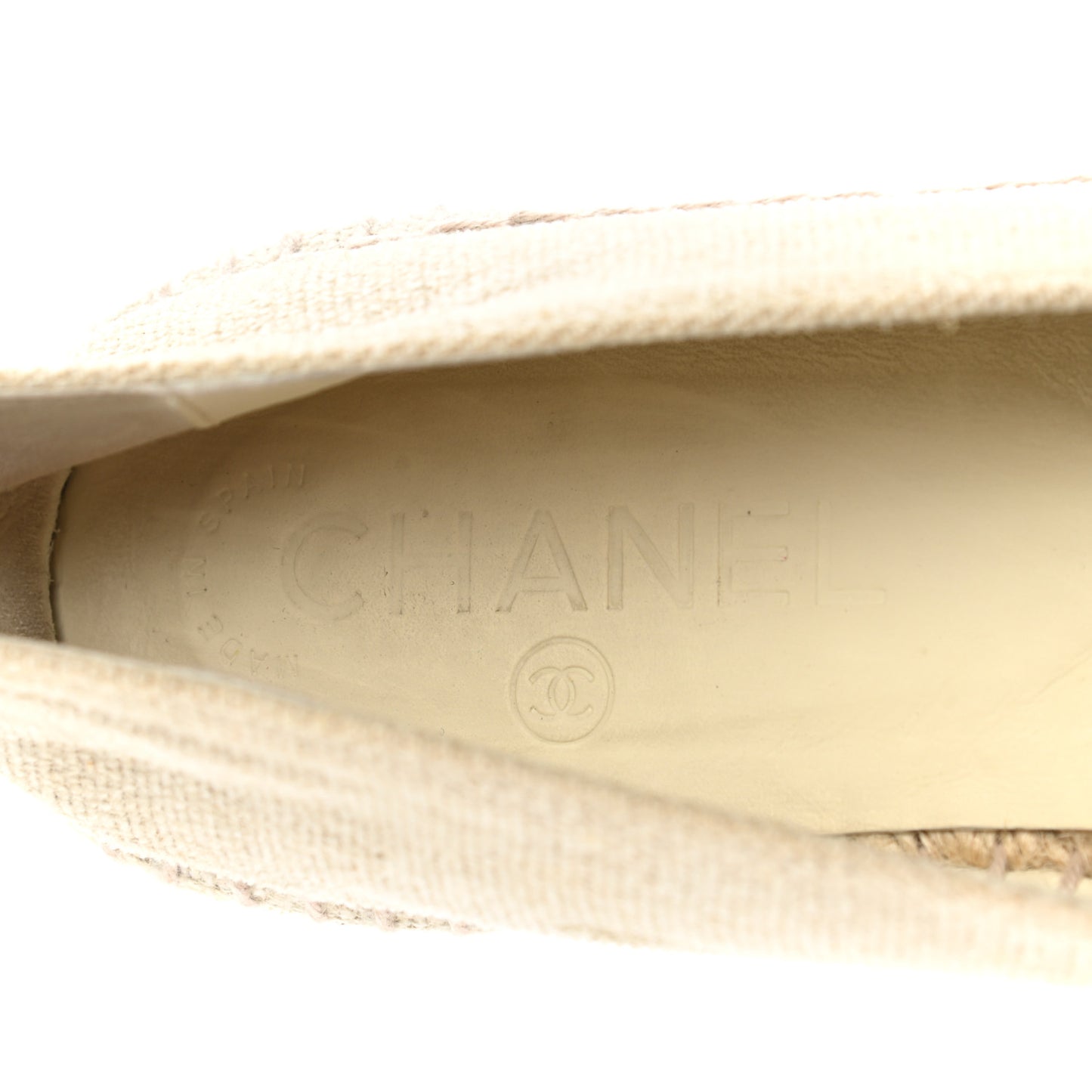 Toile Sequin CC Espadrilles 38 Beige Black