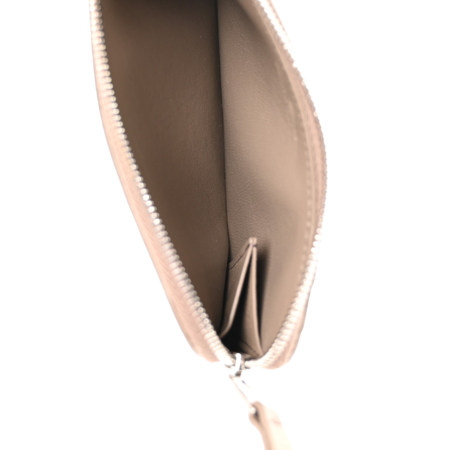 Loro Piana Grained Calfskin Extra Zip Pouch Warm Mastic 5 of 7