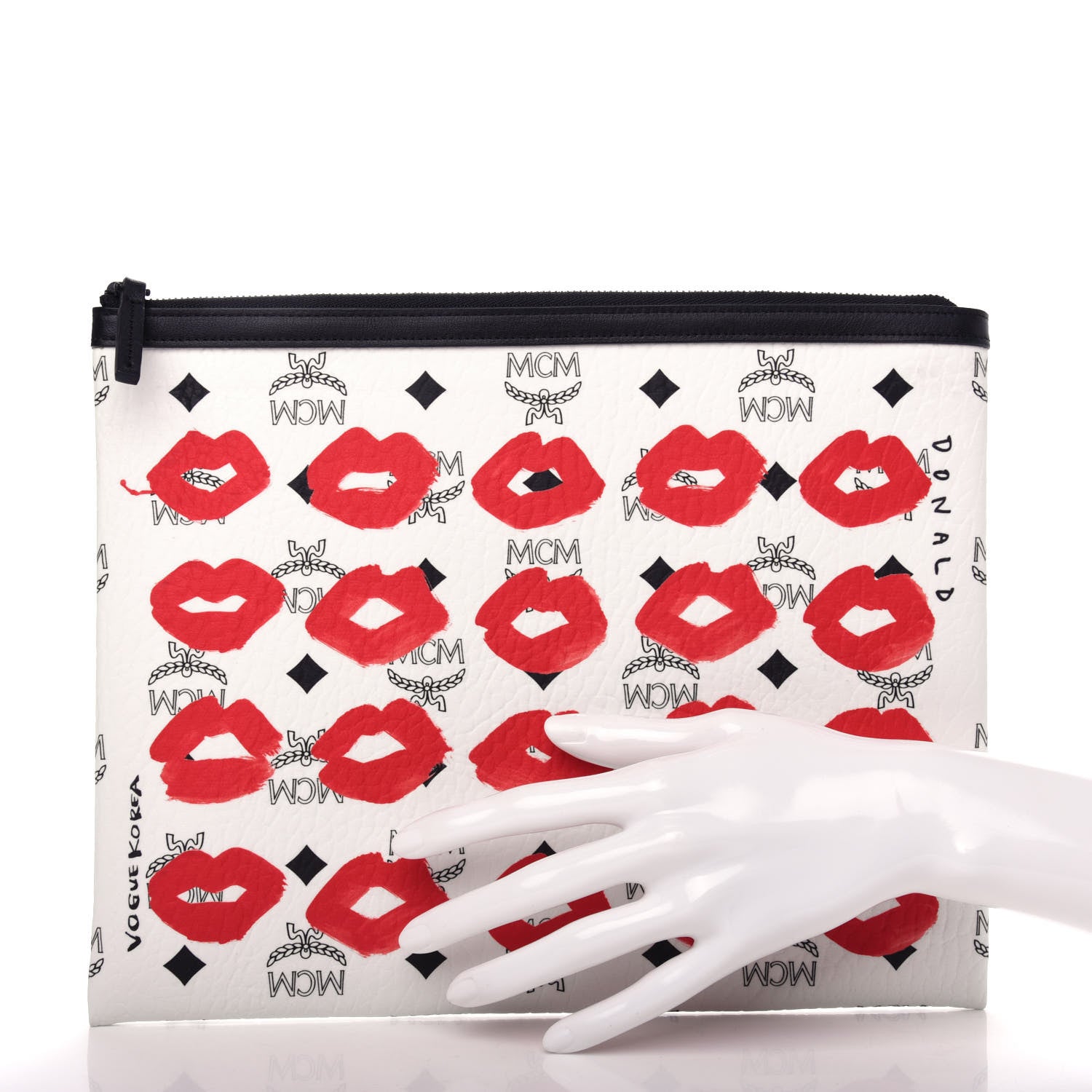 MCM Visetos X Vogue Korea Pouch White Multicolor 2 of 6