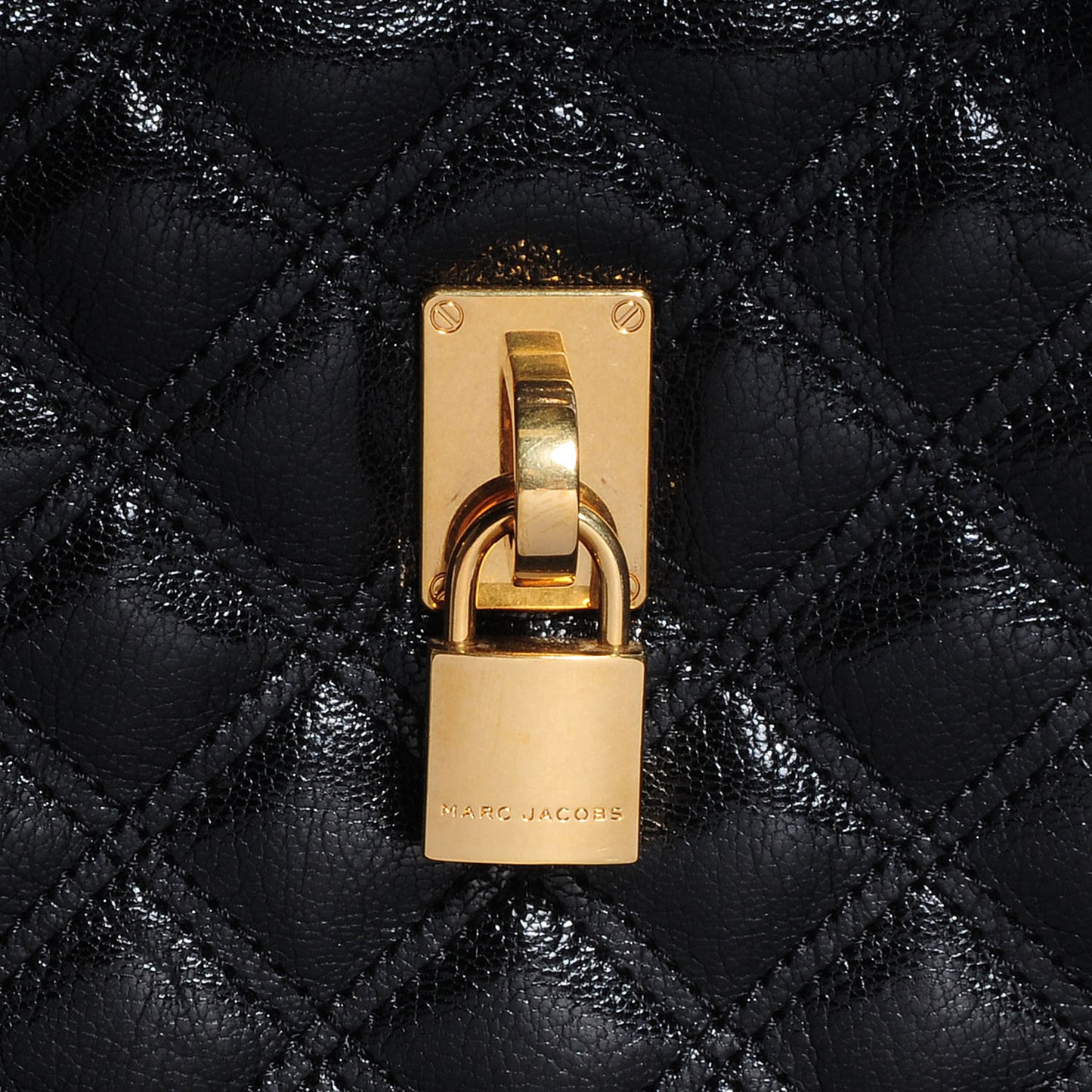 Lacquered Goatskin Quilting Class Satchel Black