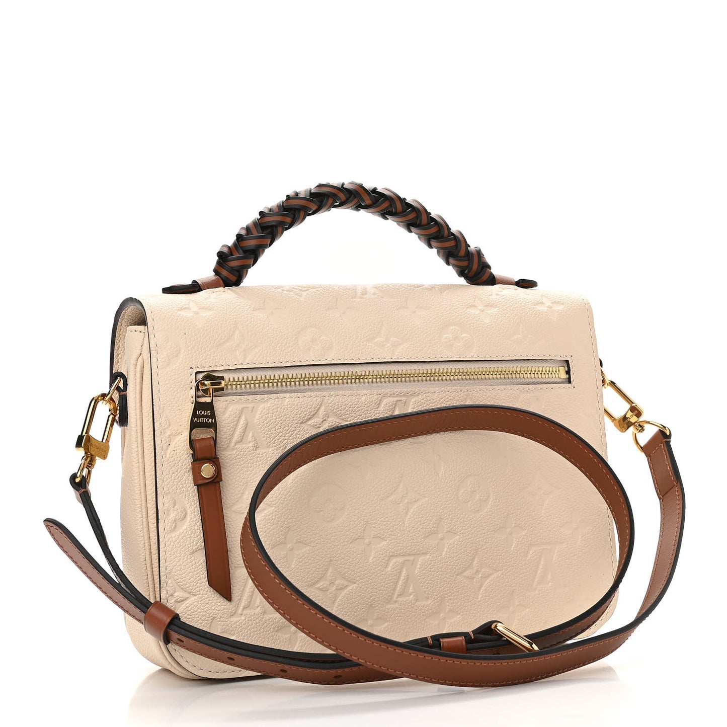 Empreinte Braided Pochette Metis Creme Beige Caramel