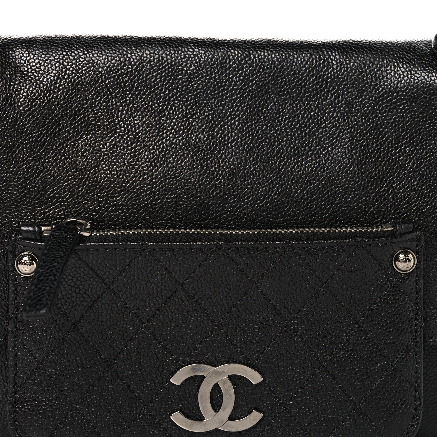 Chanel Glazed Caviar Small Pocket In The City Shoulder Bag Black 7 of 10