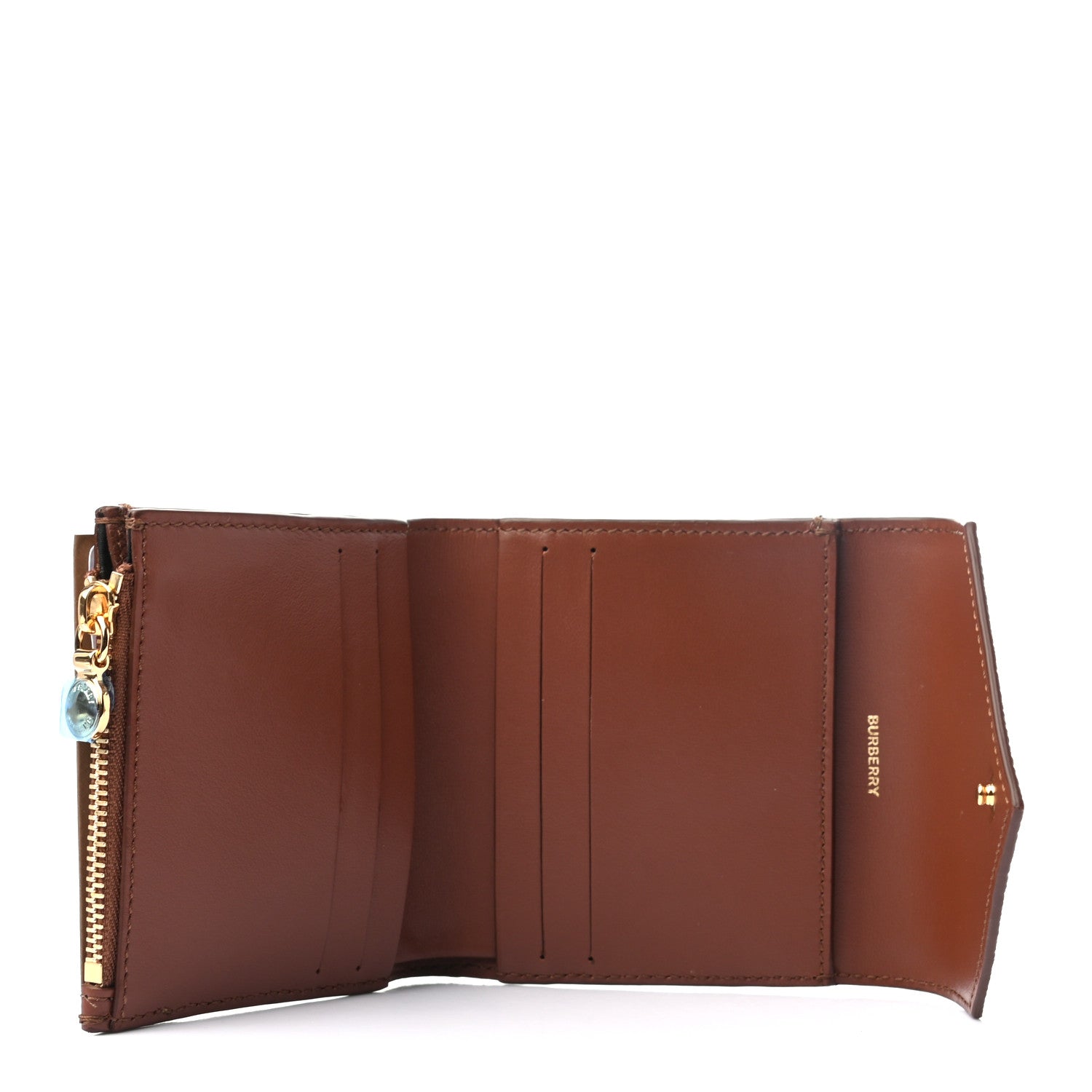 Burberry Grainy Calfskin Vintage Check Wallet Brown 5 of 8