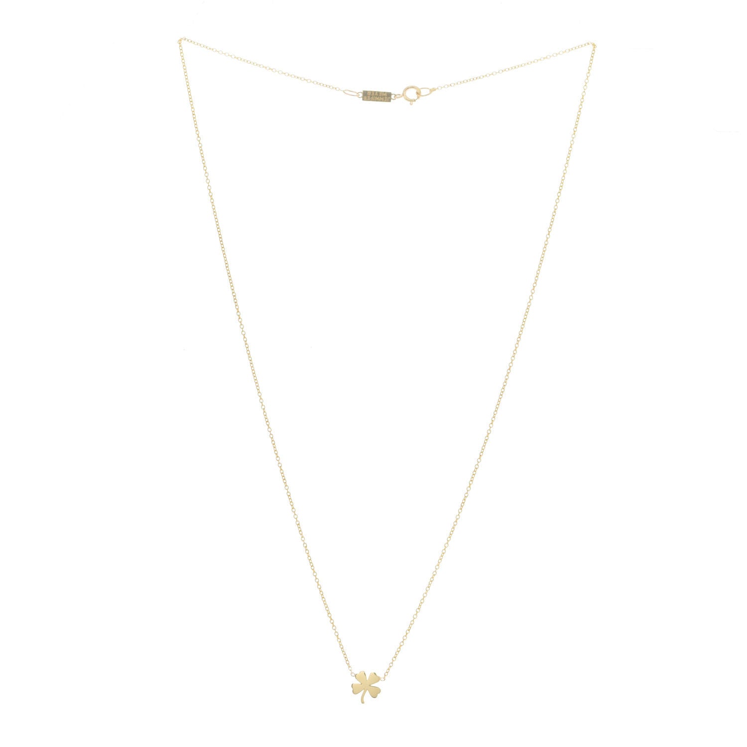 Jennifer Meyer 18K Yellow Gold Mini Four-Leaf Clover Necklace 3 of 7
