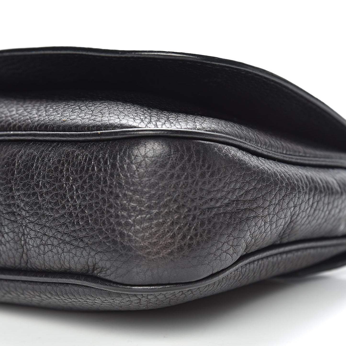 Pebbled Calfskin Medium Soho Flap Crossbody Black