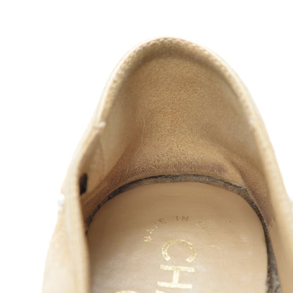 Chanel Suede Pearl CC Espadrilles 38 Beige Black 15 of 20