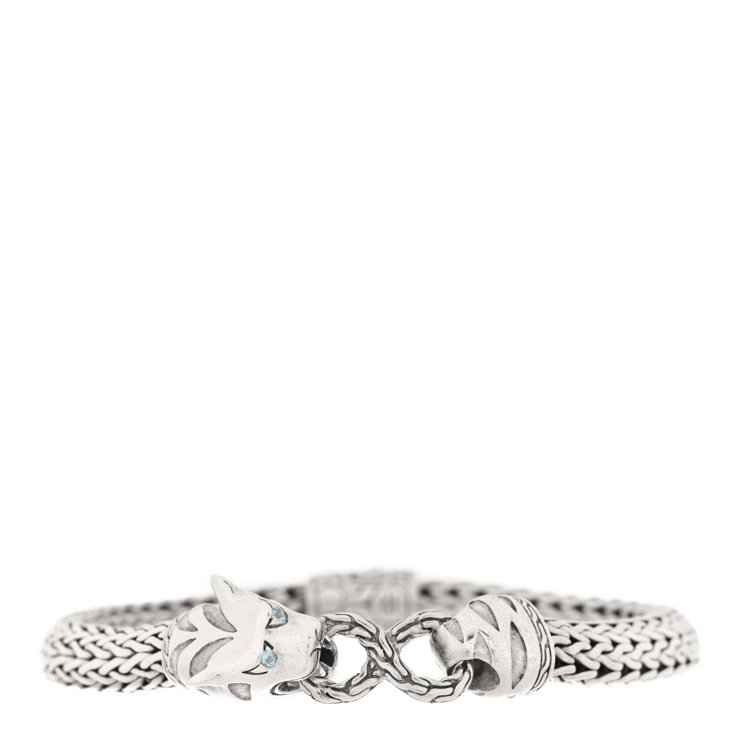 Sterling Silver Blue Topaz Classic Chain Macan Bracelet