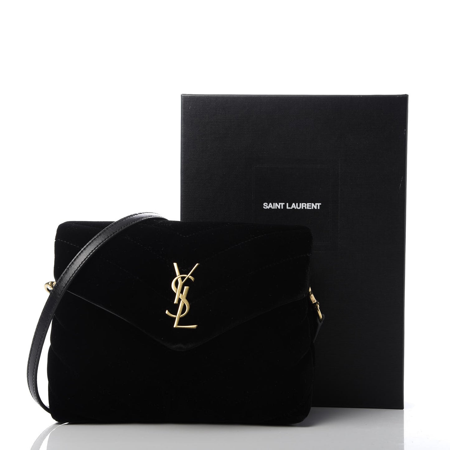 Velvet Y Quilted Monogram Toy Loulou Chain Satchel French Black