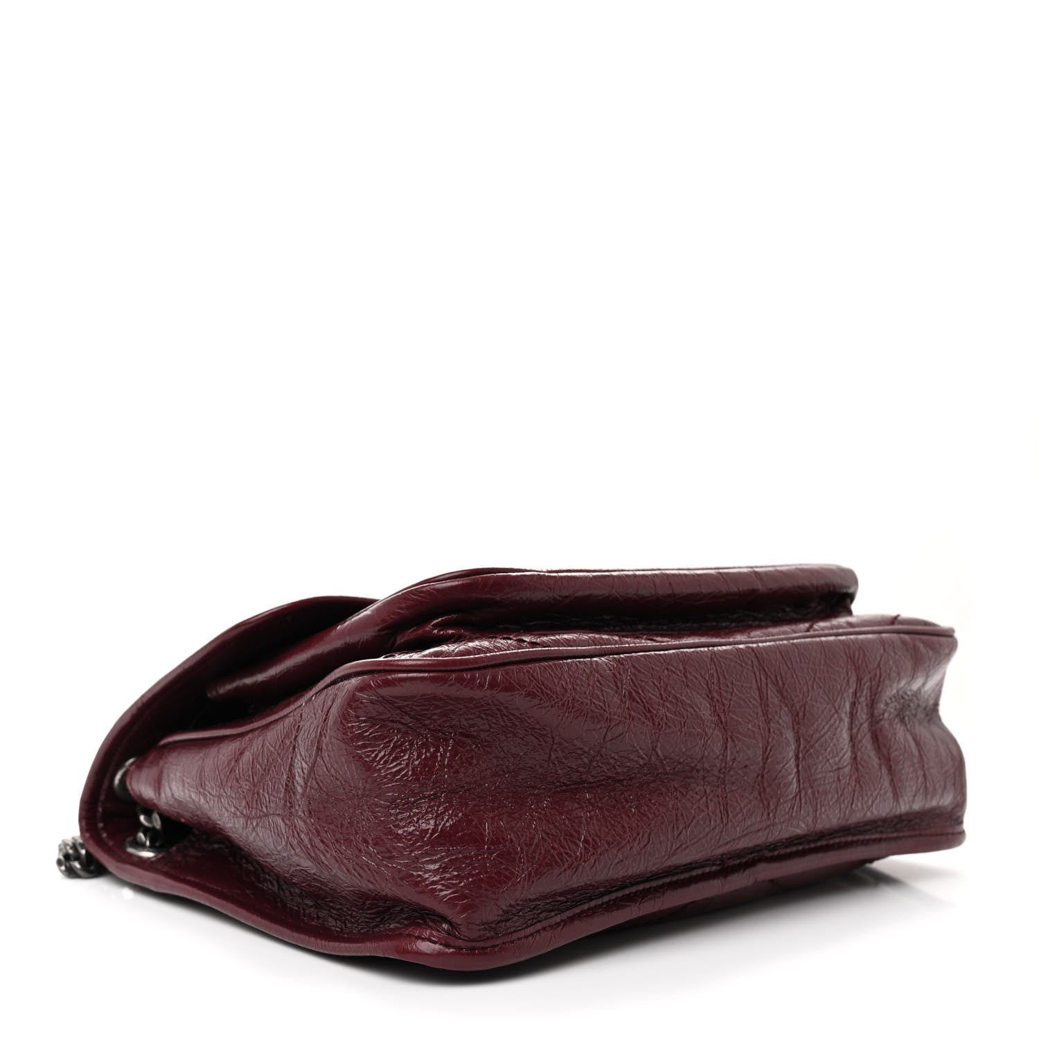 Saint Laurent Crinkled Calfskin Matelasse Monogram Medium Niki Chain Satchel Rouge Legion 4 of 10