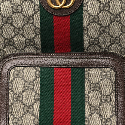 Gucci GG Supreme Monogram Calfskin Web Small Ophidia Day Backpack Beige Ebony New Acero 8 of 10
