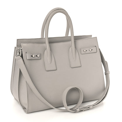 Saint Laurent Grained Calfskin Small Supple Sac De Jour Mouse Grey 4 of 12