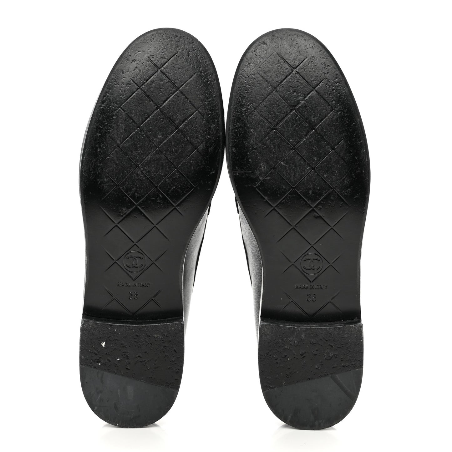Lambskin Quilted CC Turnlock Loafers 38 Black