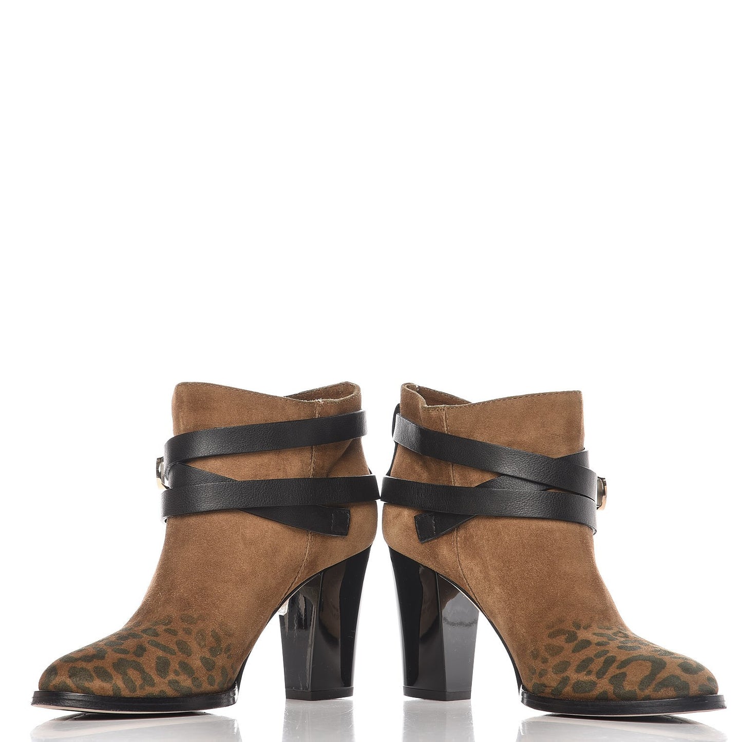 Suede Leopard Print Melba Ankle Boots 37 Brown