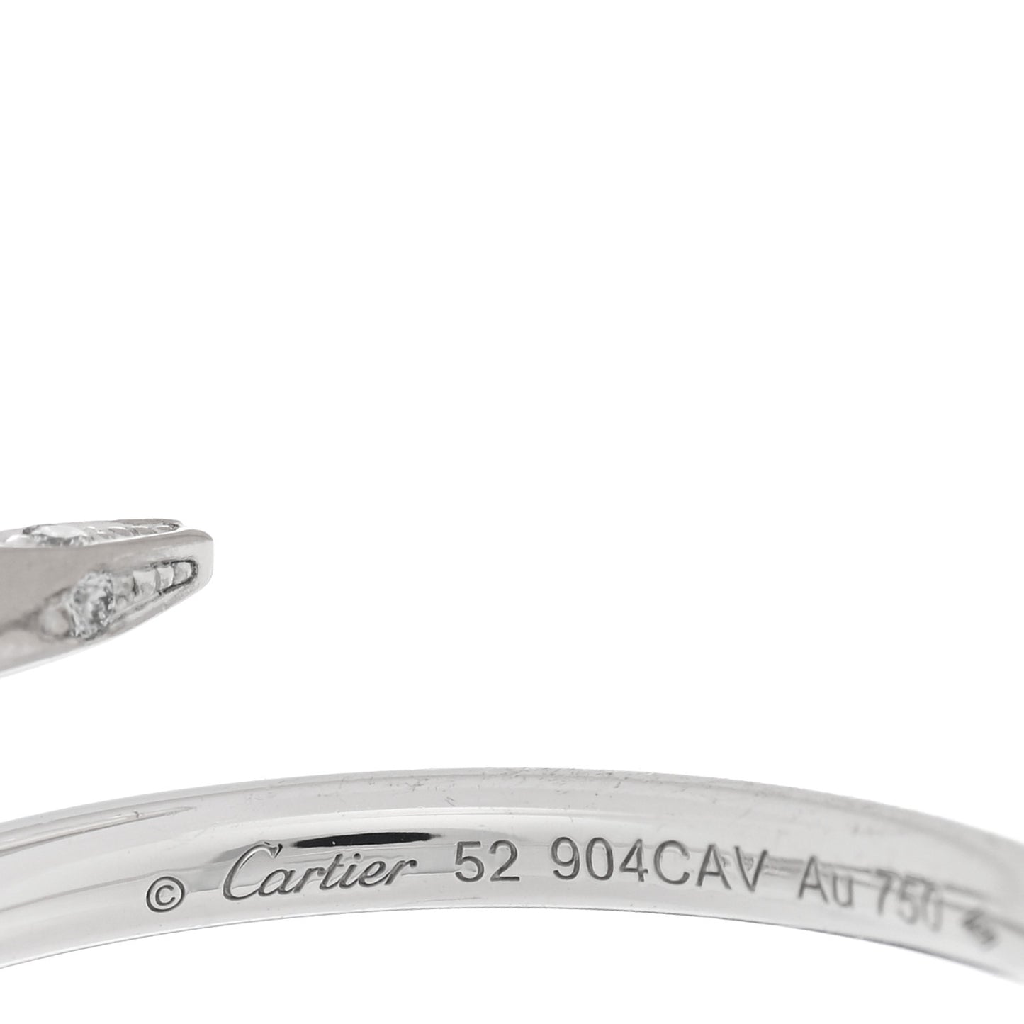 18K White Gold Diamond Small Juste Un Clou Ring 52 6