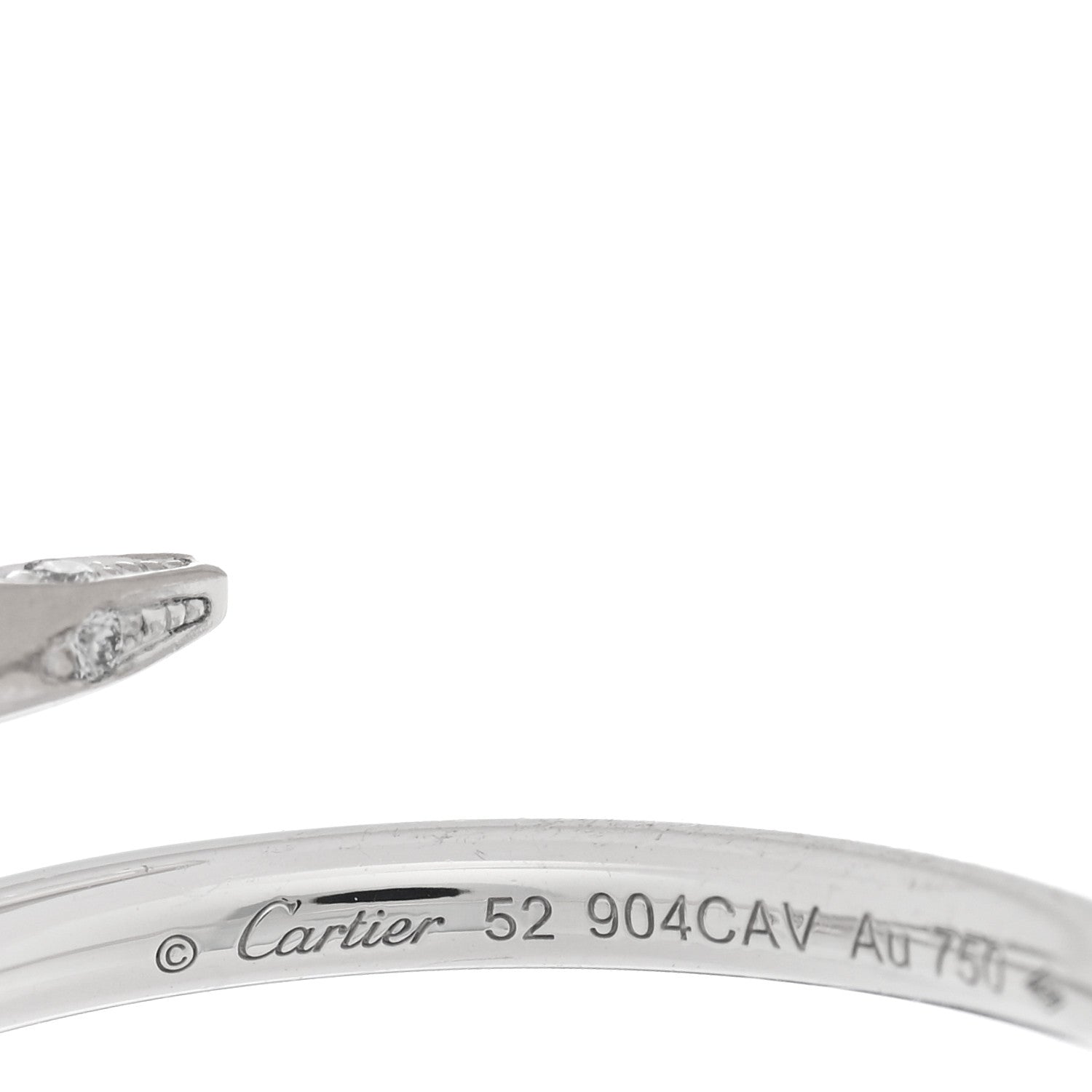 Cartier 18K White Gold Diamond Small Juste Un Clou Ring 52 6 4 of 5