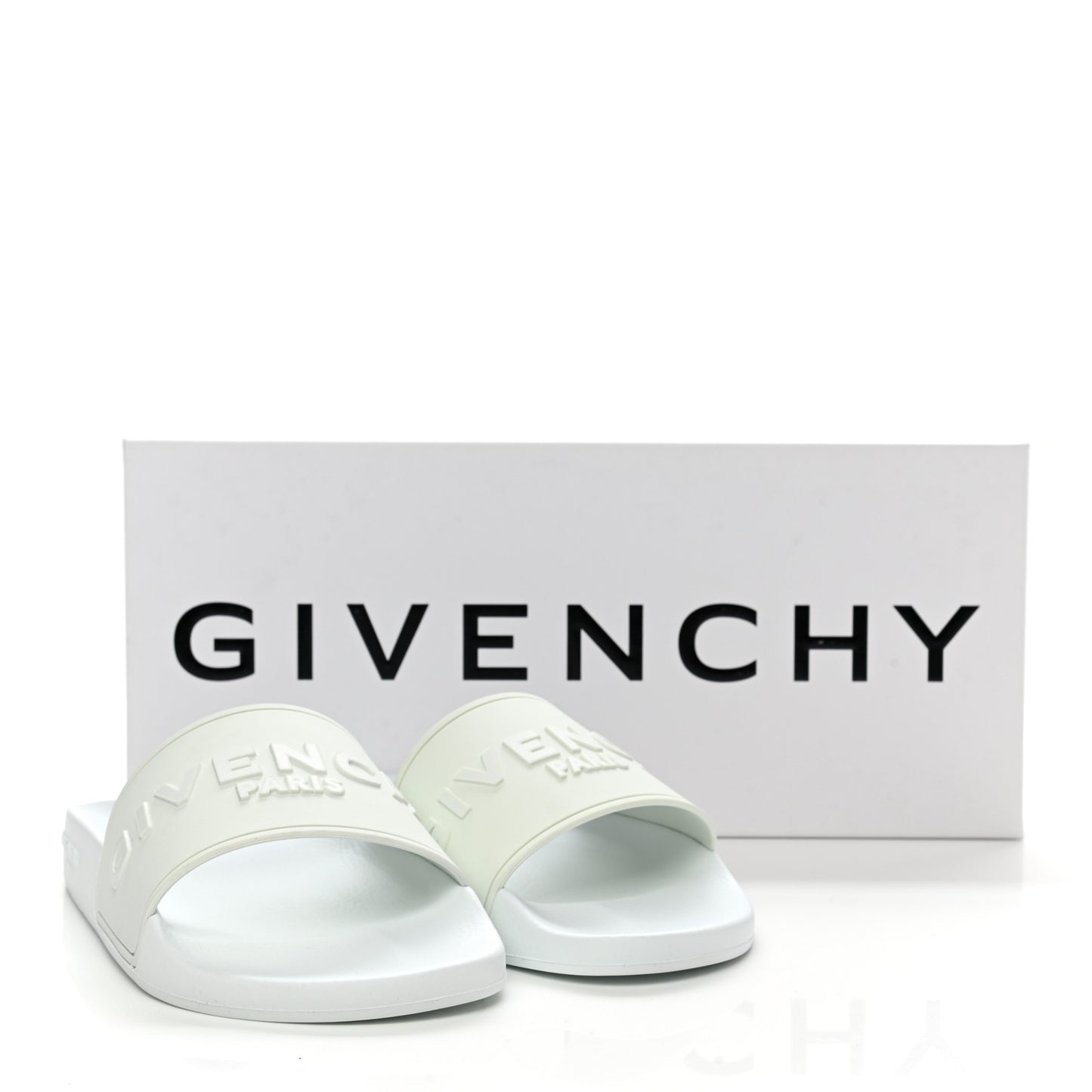 Rubber Logo Pool Slide Sandals 38 White