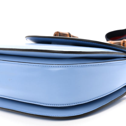 Gucci Boarded Dyana Lux Calfskin Web Small Bamboo 1947 Top Handle Bag Blue 10 of 11