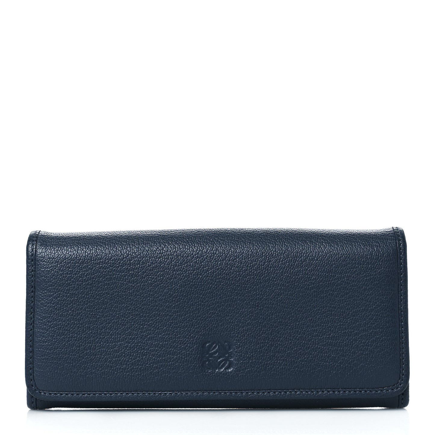 Goatskin Continental Wallet Navy