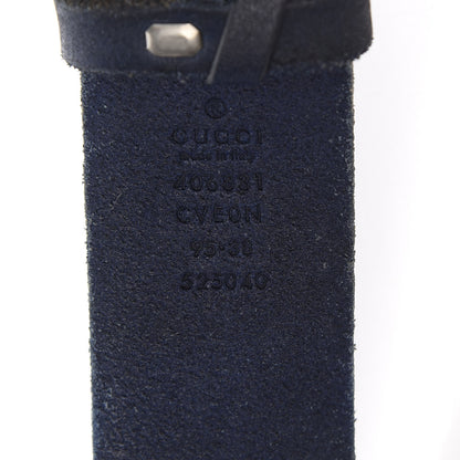 Gucci Cuoio Toscano Nickel Double Double G 40mm Belt 95 38 Blue 5 of 5