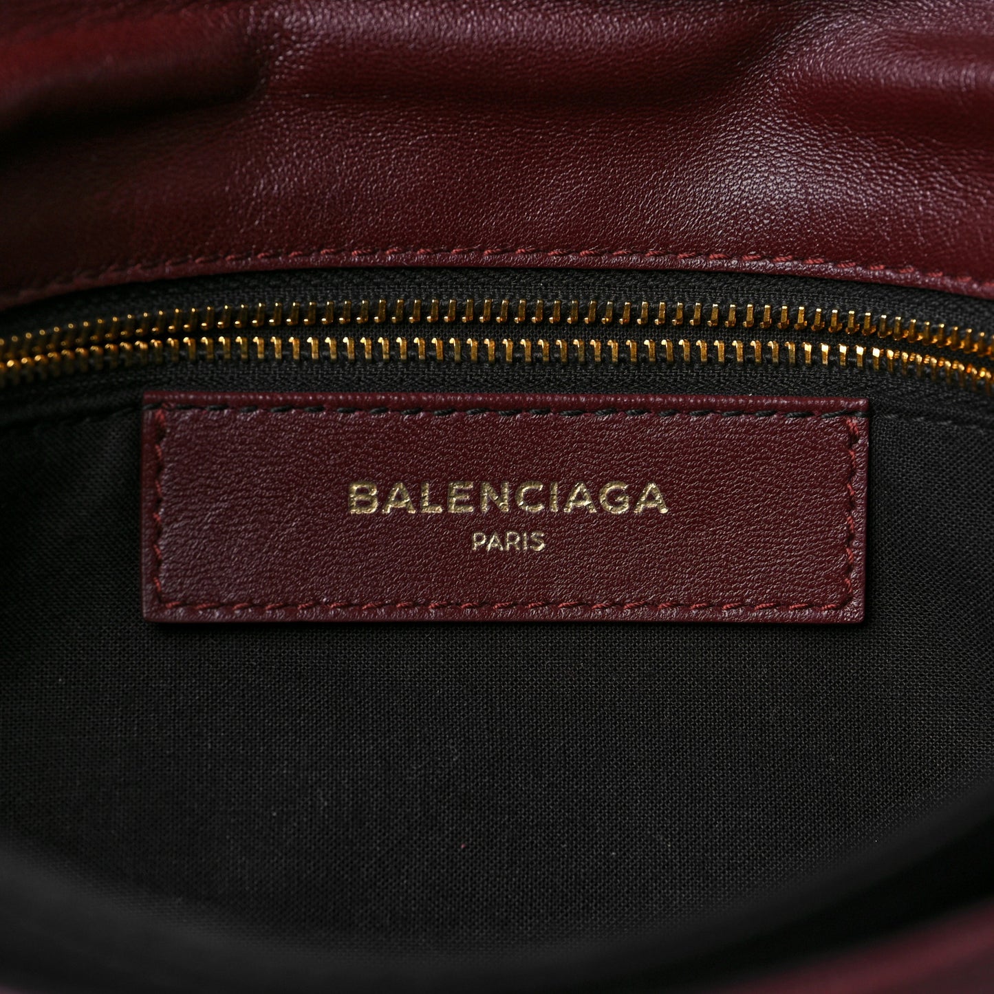 Chevre Gold Metallic Edge Hardware Envelope Clutch Bordeaux