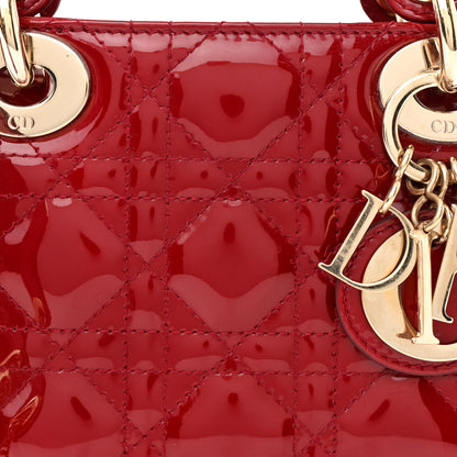 Christian Dior Patent Cannage Mini Lady Dior Red 8 of 14