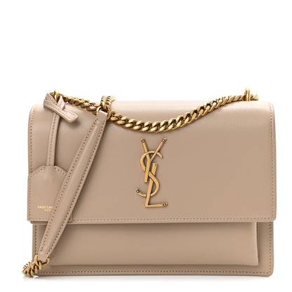 Saint Laurent Calfskin Medium Monogram Sunset Dark Beige 1 of 10