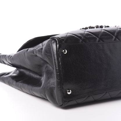 Chanel Glazed Calfskin Quilted Large CC Delivery Tote Black 9 of 10