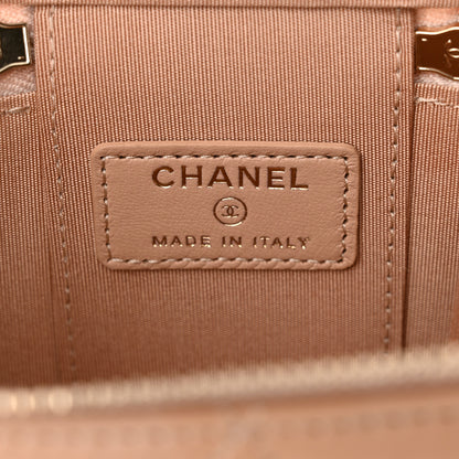 Chanel Lambskin Quilted Top Handle Mini Vanity Case With Chain Beige 6 of 10