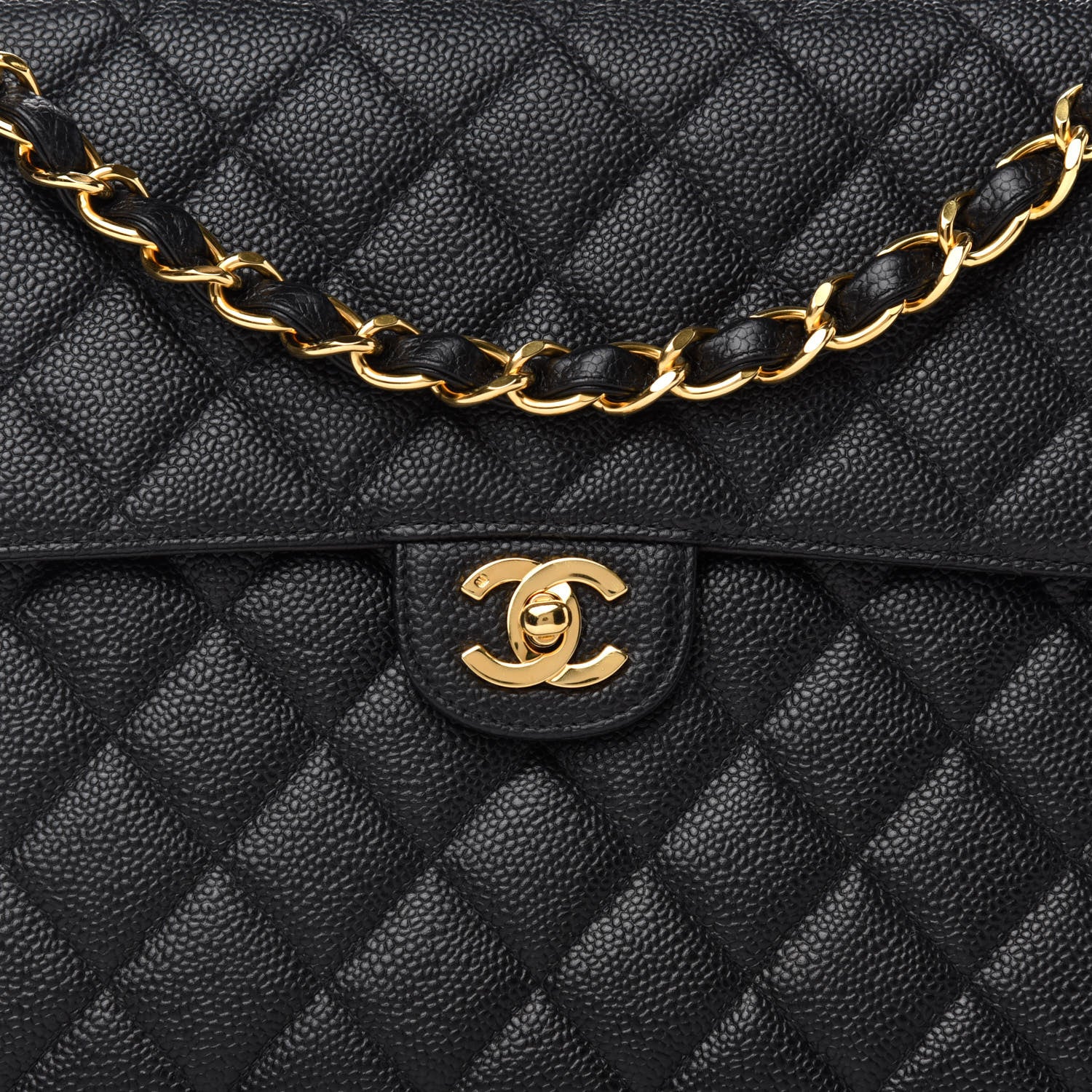 Chanel Caviar Quilted Jumbo Single Flap Black 8 of 10
