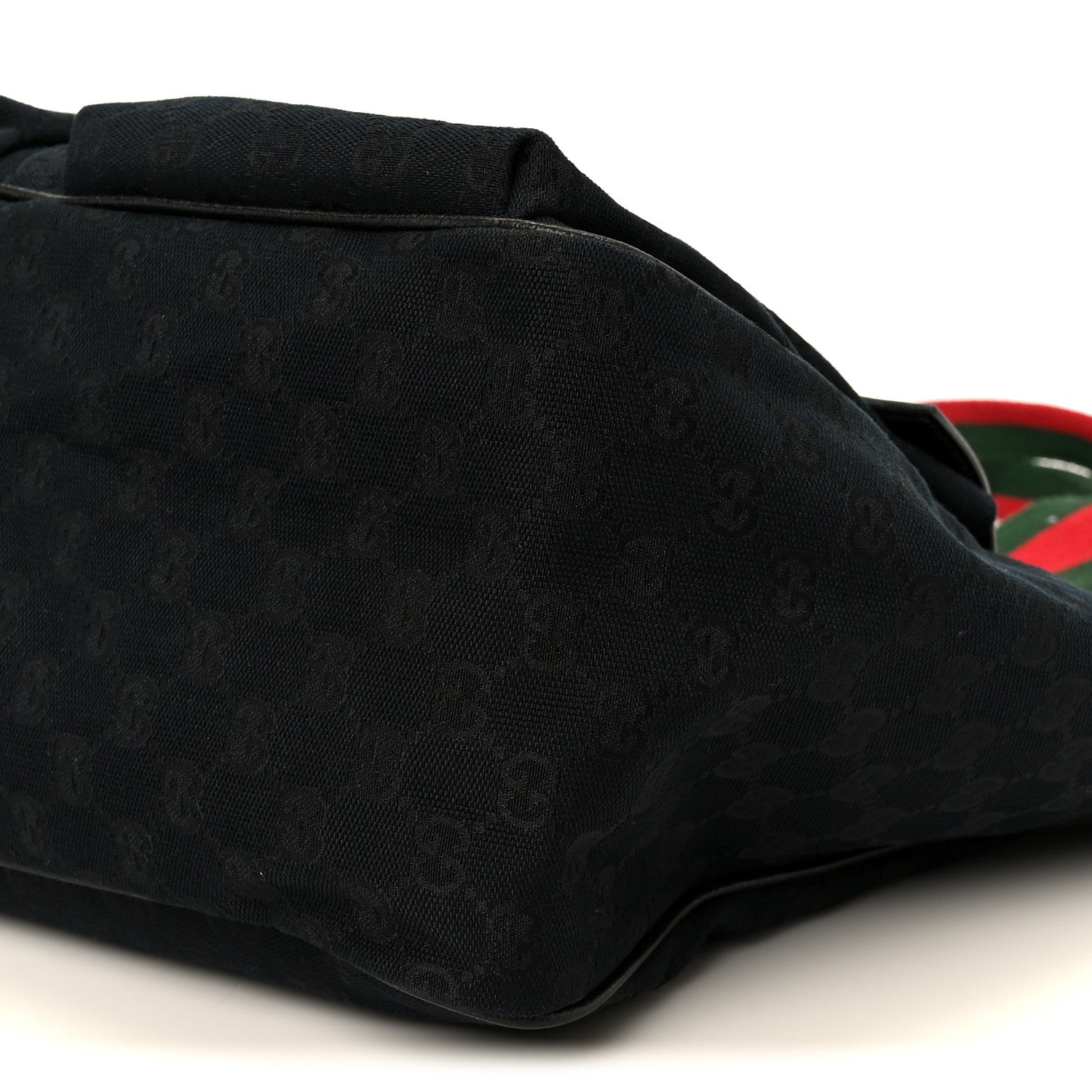 Gucci GG Monogram Medium Web Handle Double Pocket Tote Black 10 of 10