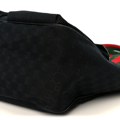 Gucci GG Monogram Medium Web Handle Double Pocket Tote Black 10 of 10