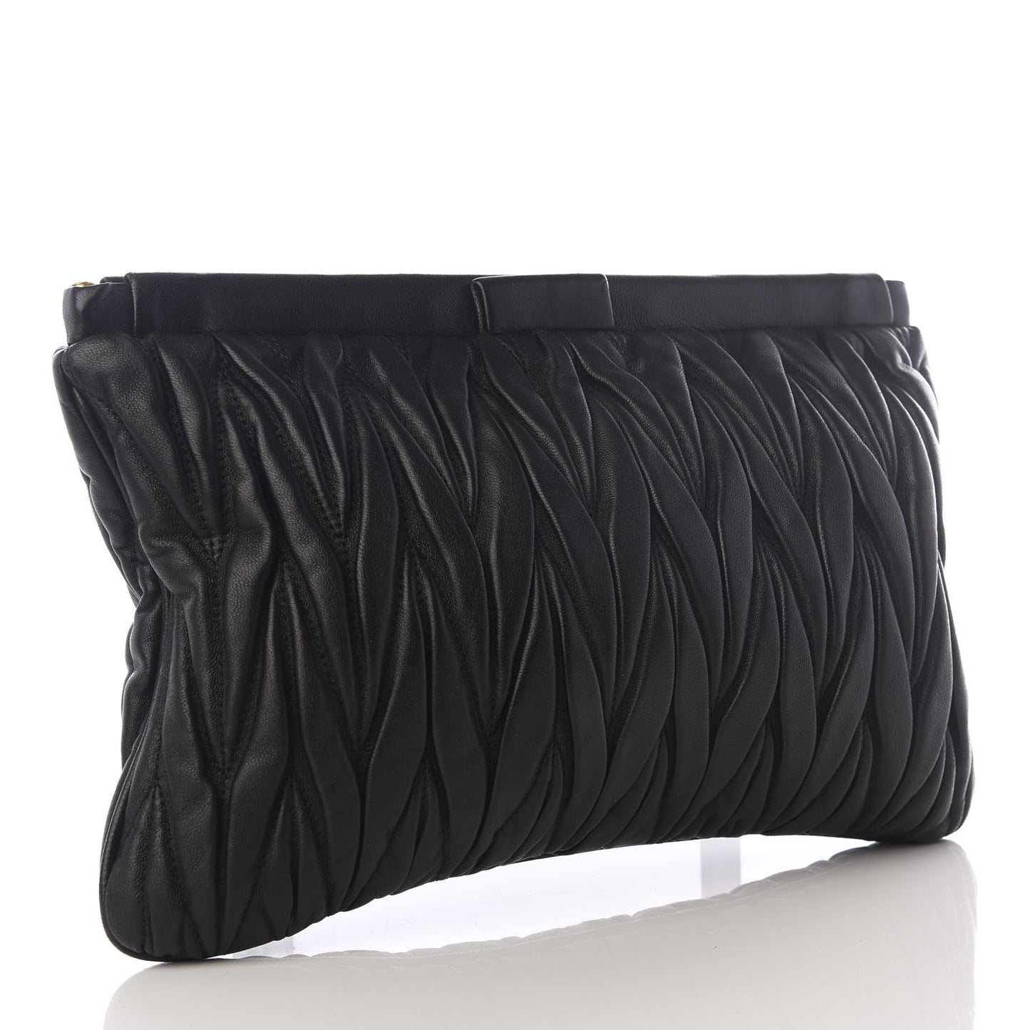 Nappa Matelasse Crossbody Clutch Black