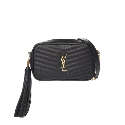 Saint Laurent Grain De Poudre Matelasse Monogram Mini Lou Camera Bag Black 1 of 10