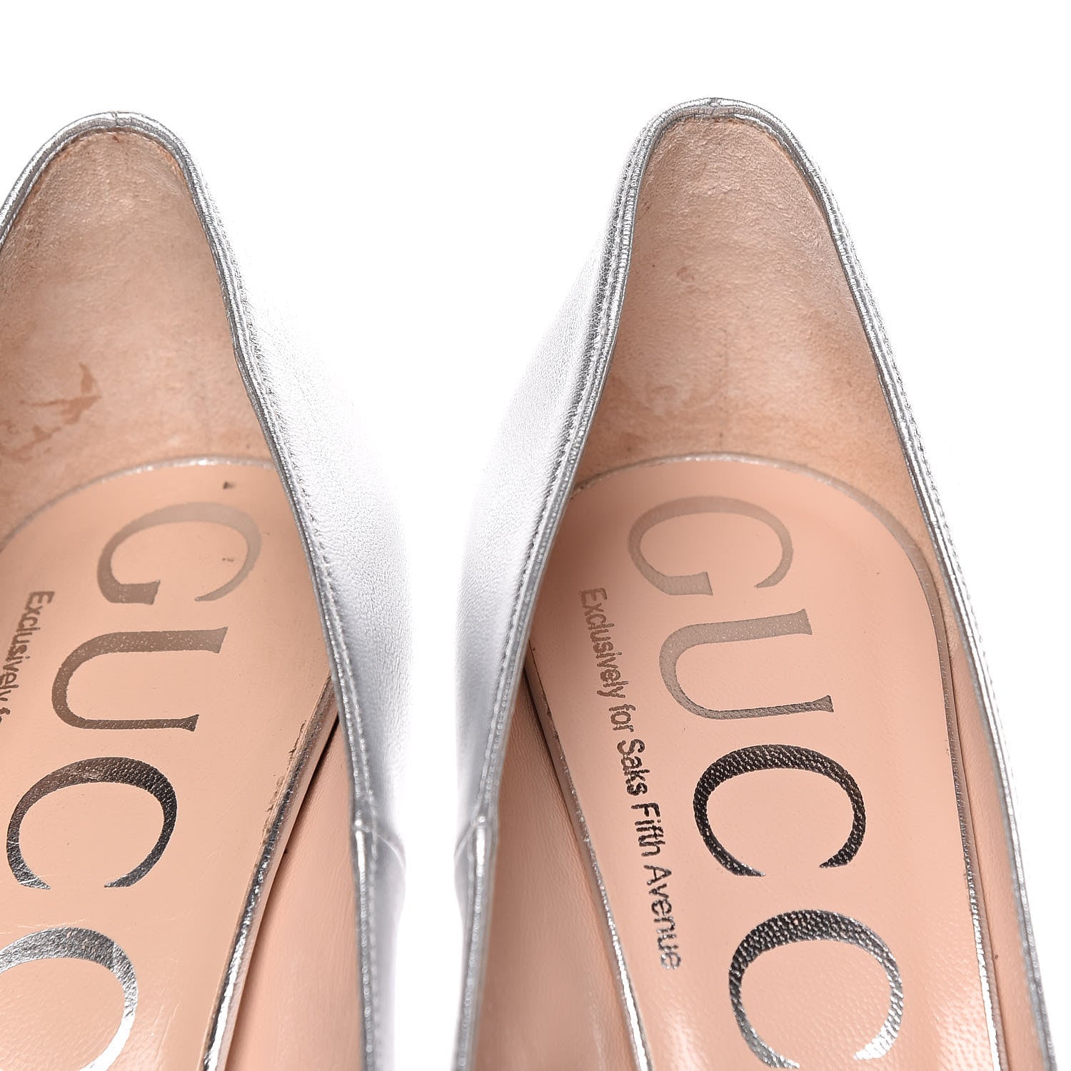 Gucci Nappa Silk Pumps 37.5 Argento 12 of 14