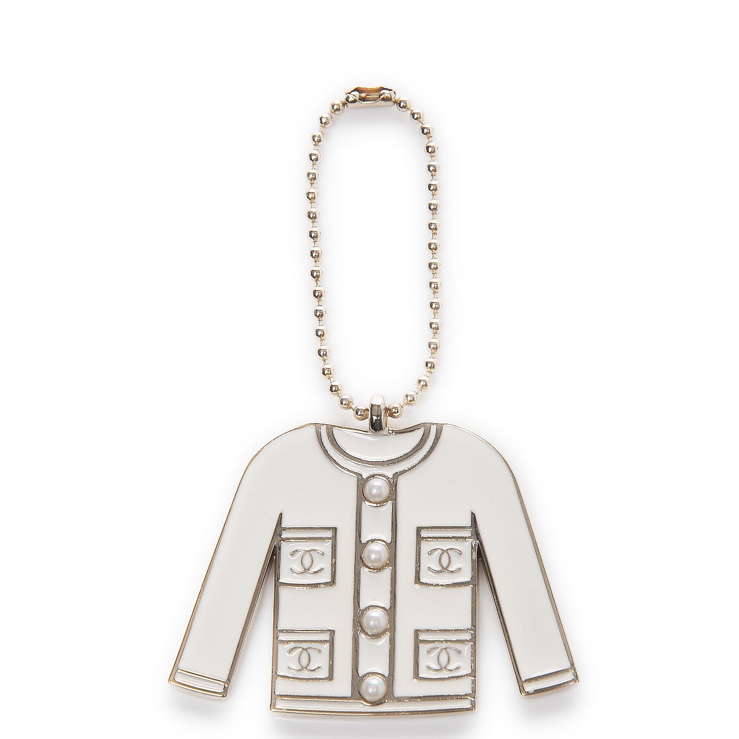 Chanel Pearl Enamel Blazer Jacket Charm 1 of 3