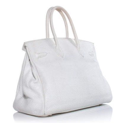Hermes Taurillon Clemence Birkin 35 White 4 of 11