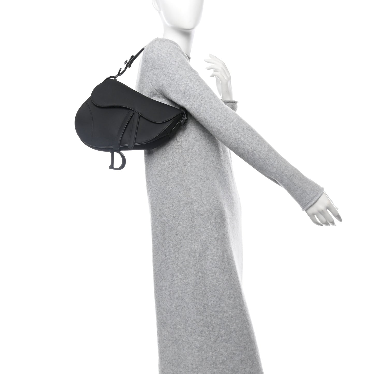 Ultra Matte Calfskin Saddle Bag Black