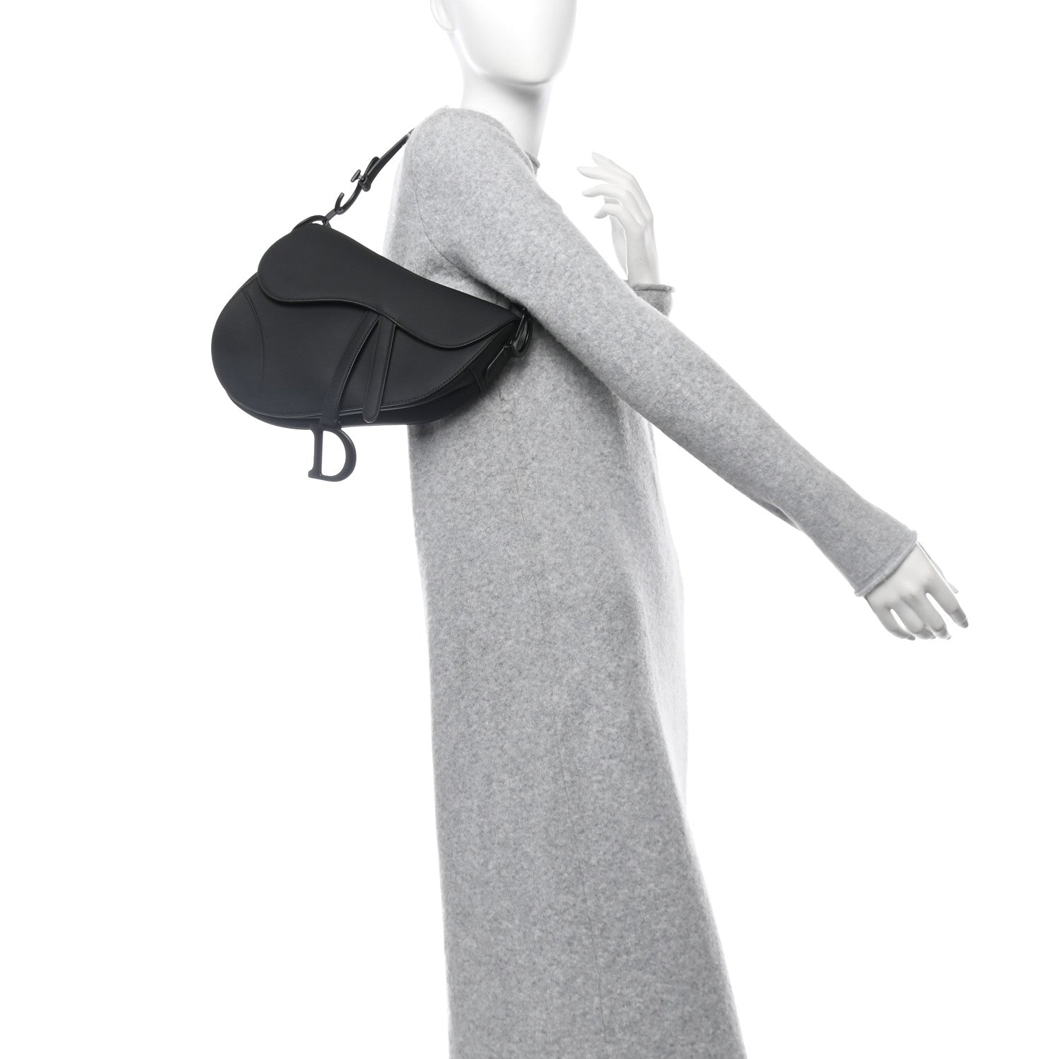 Christian Dior Ultra Matte Calfskin Saddle Bag Black 2 of 11