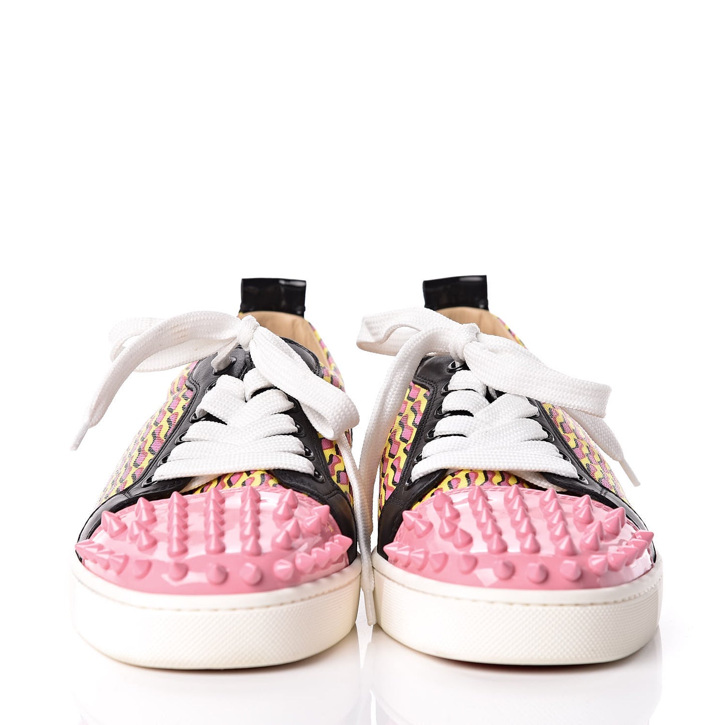 Patent Toile Womens Louis Junior Spikes Flat Sneakers 38 Version Jaune