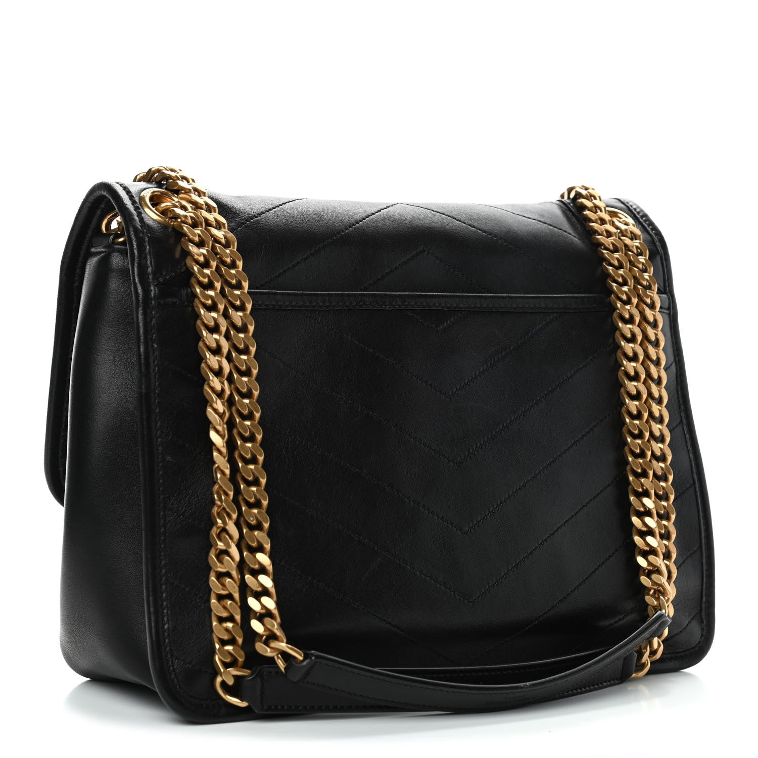 Saint Laurent Lambskin Matelasse Monogram Medium Niki Chain Satchel Black 2 of 4