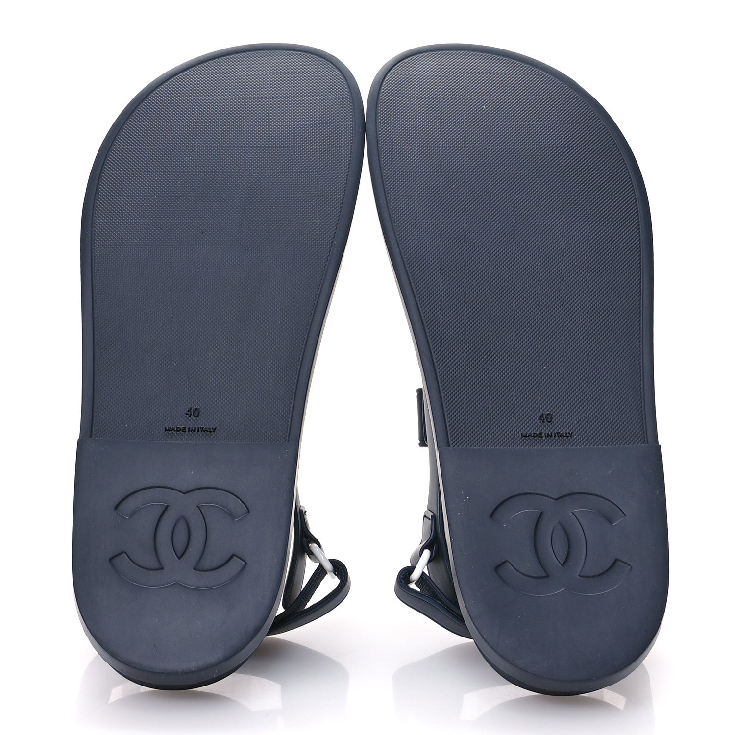 Chanel Rubber CC Dad Sandals 40 Navy 6 of 9