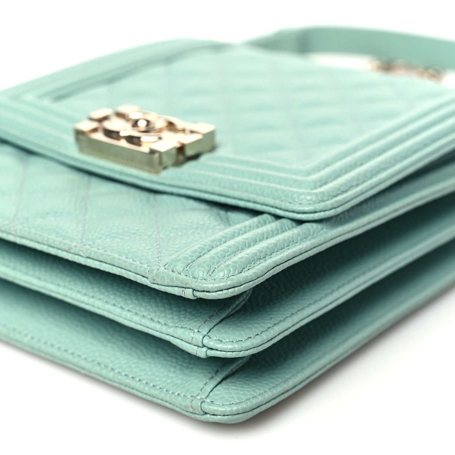 Chanel Caviar Quilted North South Boy Flap Light Blue 10 of 10