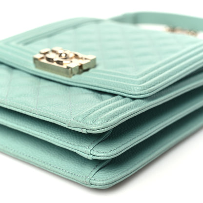 Chanel Caviar Quilted North South Boy Flap Light Blue 10 of 10