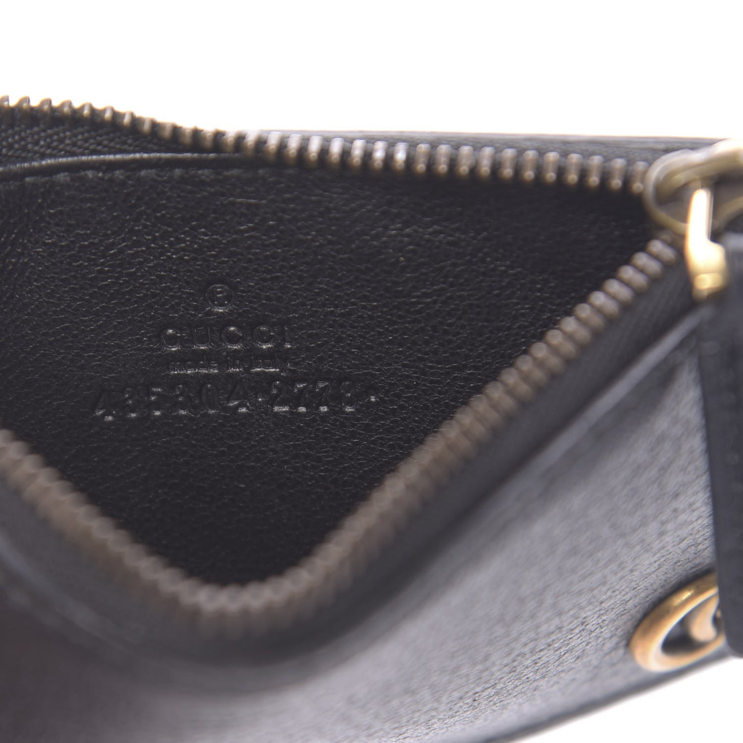 Calfskin Boar Effect GG Marmont Coin Case Card Holder Black