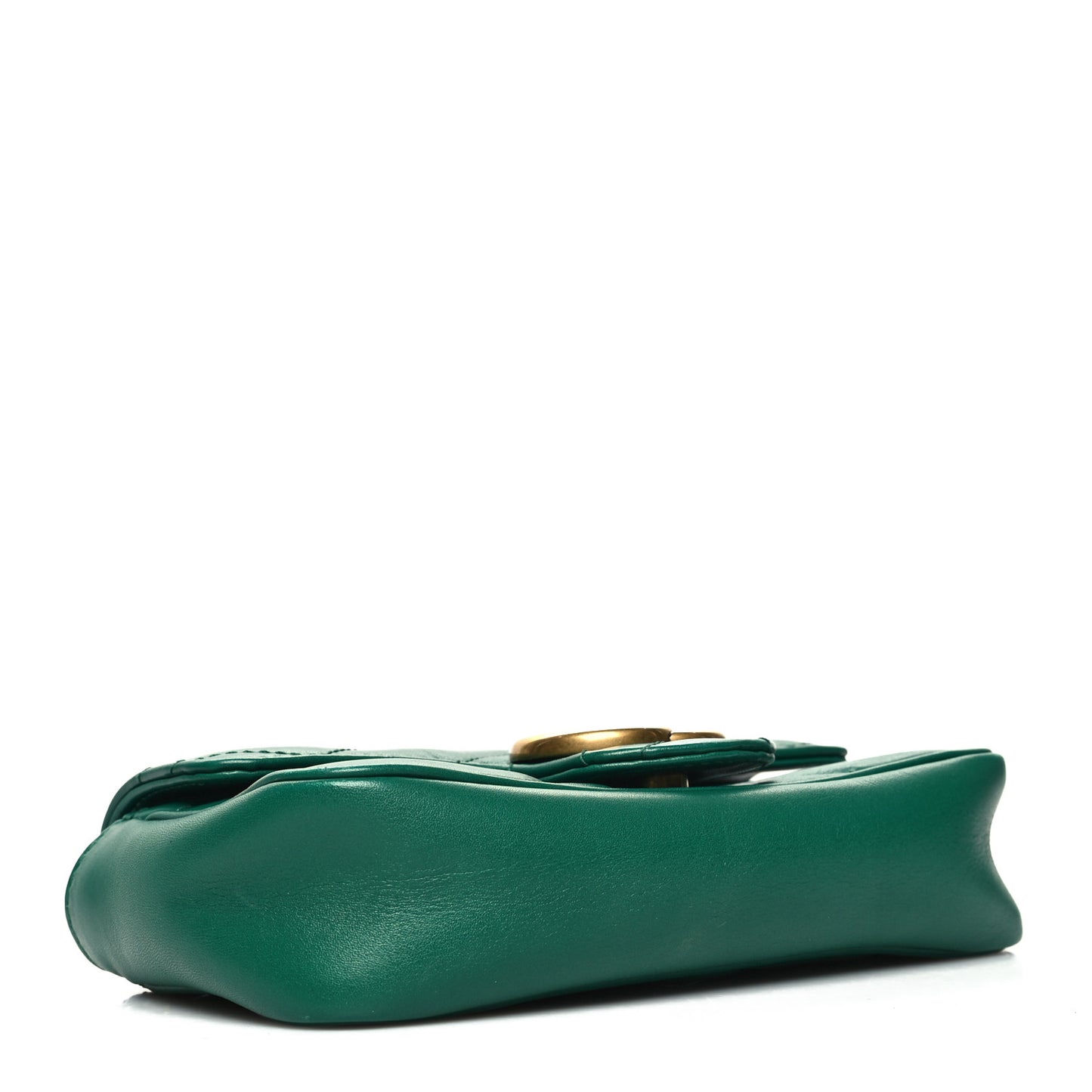 Calfskin Matelasse Super Mini GG Marmont Shoulder Bag Emerald Green