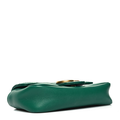 Gucci Calfskin Matelasse Super Mini GG Marmont Shoulder Bag Emerald Green 4 of 12