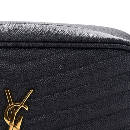 Saint Laurent Grain De Poudre Matelasse Monogram Mini Lou Camera Bag Deep Marine 11 of 11