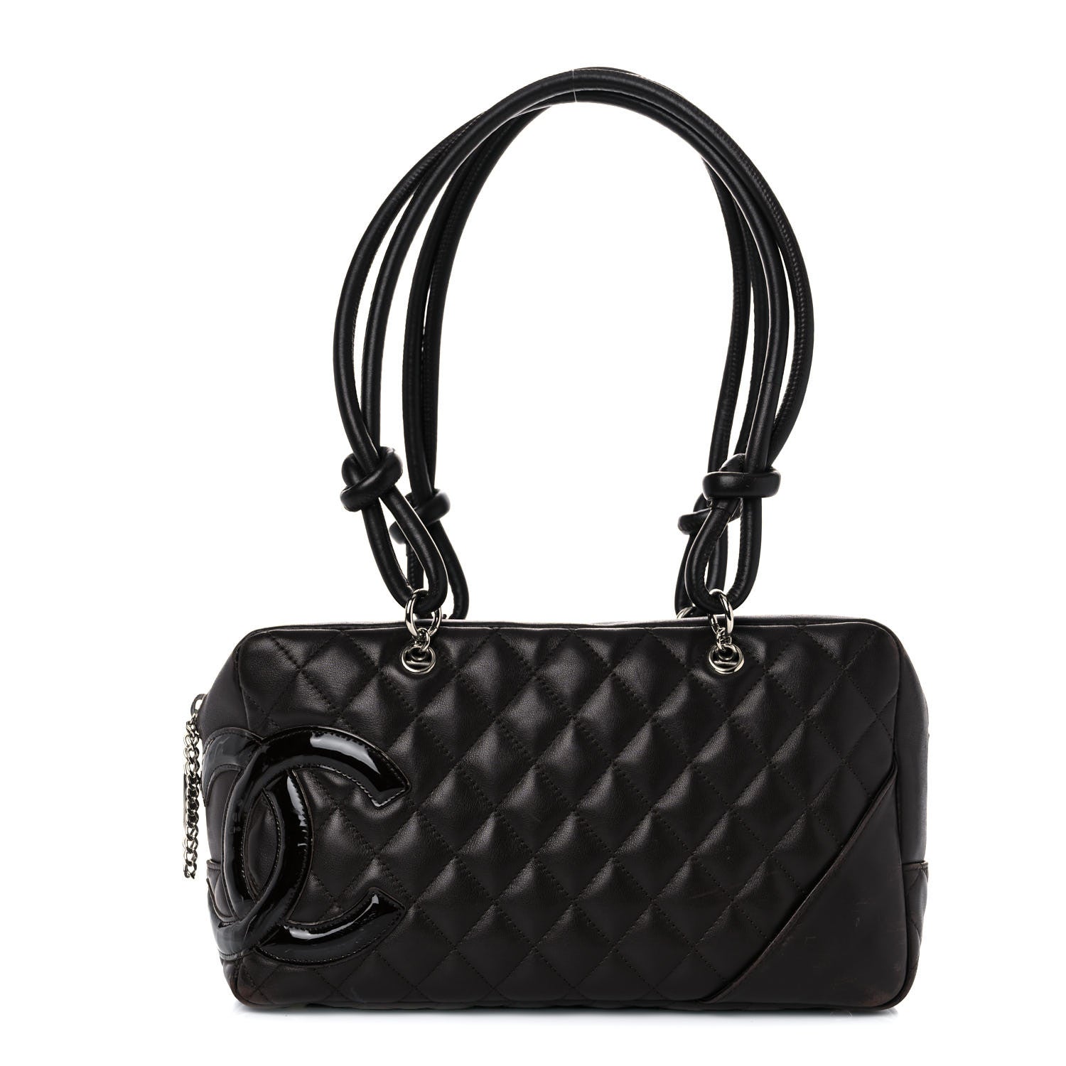 Chanel Calfskin Quilted Large Cambon Bowler Dark Brown 2 of 22