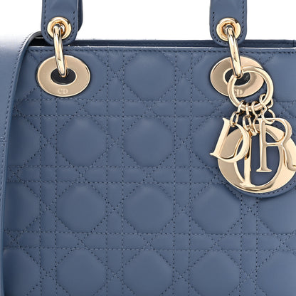 Christian Dior Lambskin Cannage Small Lady Dior Denim 8 of 15